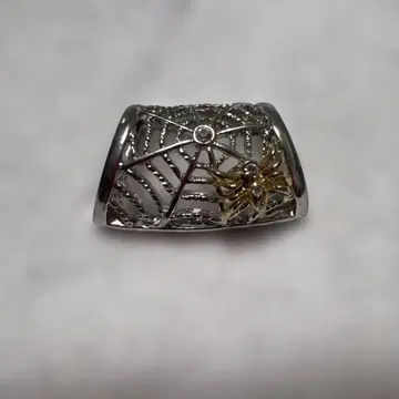 실버925 거미와 거미줄 브로치