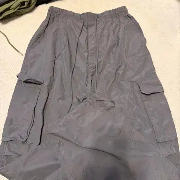 그레이 카고 팬츠 드로우 스트링 허리 GU S 사이즈