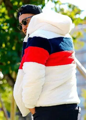 플리스 자켓 화이트/레드/네이비