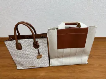 가격 인하 Michael Kors +ZARA 화이트 브라운 토트백 2