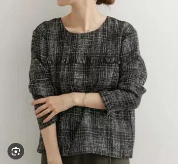 새상품급 URBAN RESEARCH DOORS 트위드 풀오버 블라우스