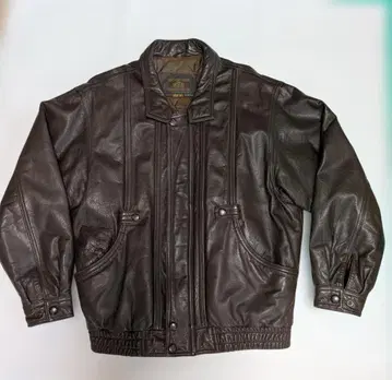 SEAHOP CLUB 다크 브라운 가죽 블루종 L