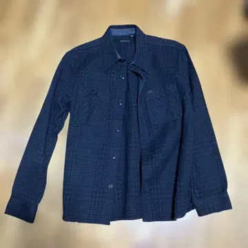 RJB 다크 블루 체크 무늬 셔츠 38