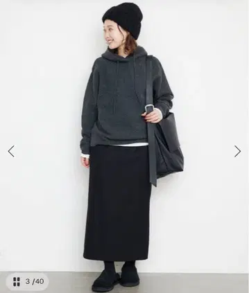 슬로브 이에나 울 혼방 타이트 스커트 블랙 40