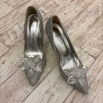 신데렐라 슈즈 웨딩 브라이덜 실버 라메