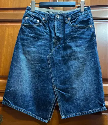 데미지 가공 데님 스커트