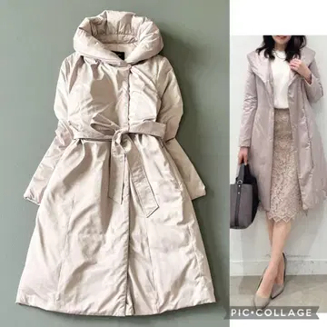 4.4만 완판템 쿠 드 샹스 어른스러운 얼굴 스티치리스 롱 다운 A라인