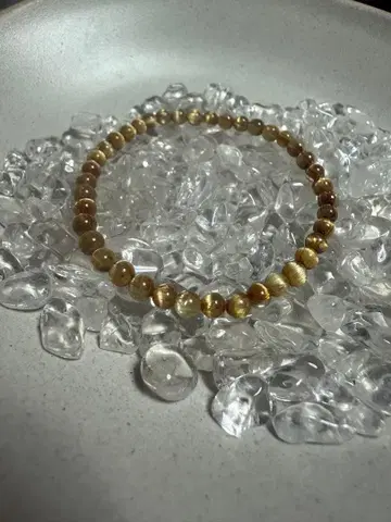 골드 루틸 쿼츠 타이틴 루틸 캣츠아이 팔찌