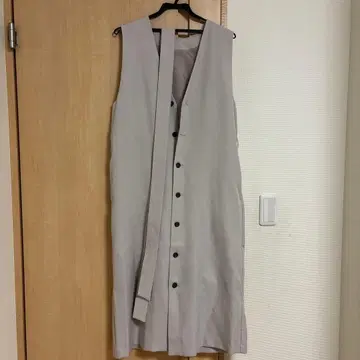 렙심 라이트 그레이 슬리브리스 롱 베스트