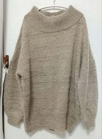 새상품급 n'OrLABEL 브라운 베이지 하이넥 니트 스웨터