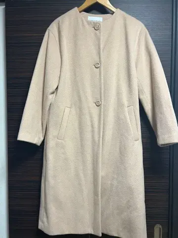 핑크 베이지 UNITED ARROWS 노카라 코트