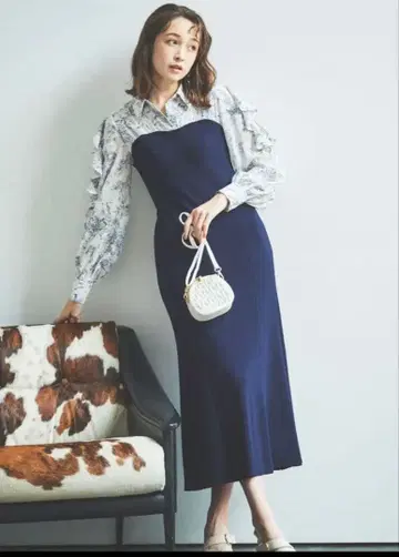 dazzlin 오픈 프릴 리브 원피스