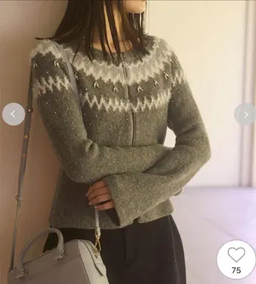 CELFORD 페어아일 지퍼 가디건