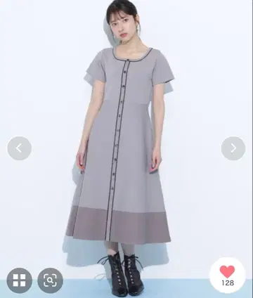 반팔 플레어 니트 원피스