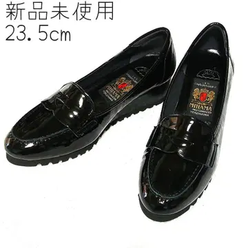 MIHAMA 23.5cm 미사용 새상품 워킹 블랙 에나멜 로퍼