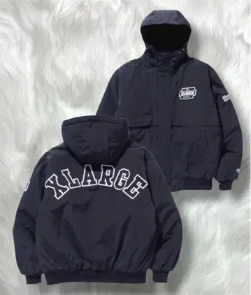 [ 컨디션 최상 ] XLARGE 블랙 나일론 자켓 후드 부착
