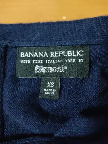 BANANA REPUBLIC 네이비 백 리본 니트 XS 캐시미어 혼방