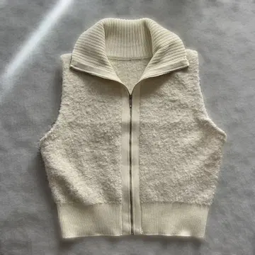 NATURAL BEAUTY BASIC 부클레 지퍼 니트 베스트