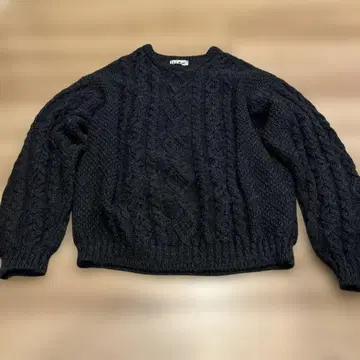 80s L.L.Bean 케이블 니트 스웨터 XL 다크 네이비