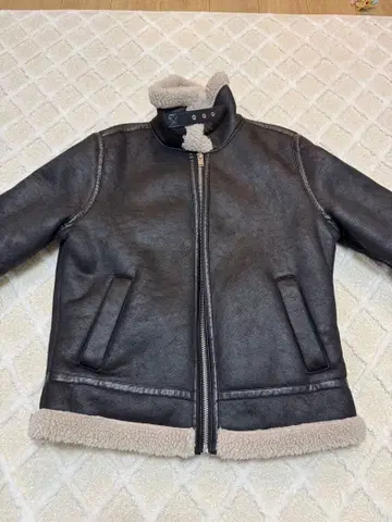 ZARA 블랙 가죽 쉘파 옷깃 자켓