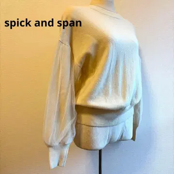 스픽 앤 스팬 아이보리 벌룬 슬리브 니트 스웨터 캐시미어 혼방