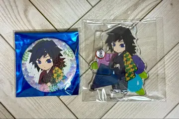 귀멸의 칼날 장마 캔뱃지 아크릴 스탠드 토미오카 기유 세트