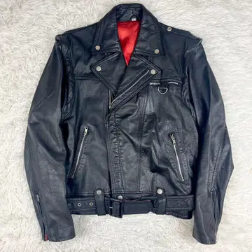 빈티지 70s 가죽 더블 라이더 자켓 블랙 2WAY