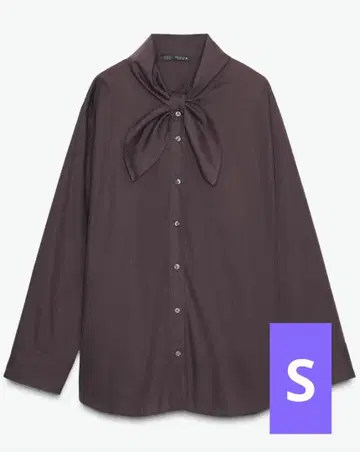 [ 완판템 ] ZARA 포플린 스카프 셔츠 S