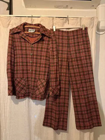 '70s 빈티지 체크 셋업