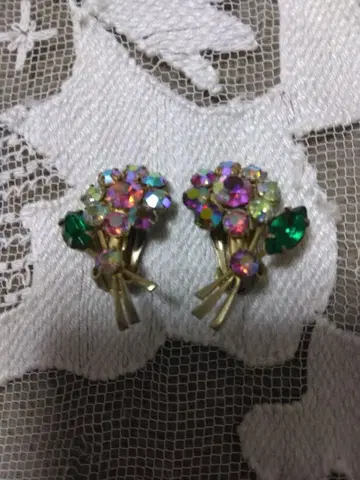 1점 빈티지 플라워 부케 디자인 귀찌 꽃다발 액세서리