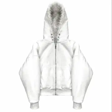 퍼 화이트 후디 오피움 리버서블