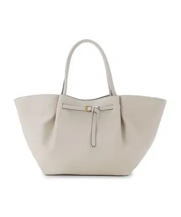 베이지 토트백 프론트 리본 디자인