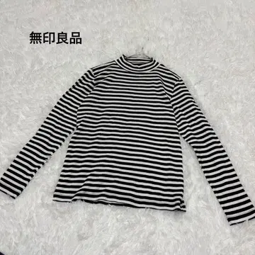 [ MUJI ] 긴팔 보더 티셔츠 L 흑백 크루넥 이너