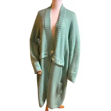 민트 그린 롱 가디건