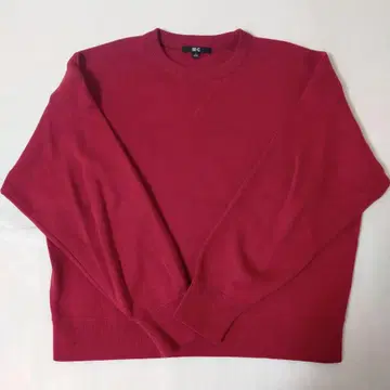 유니클로C 스무스 코튼 크루넥 스웨터 레드 L