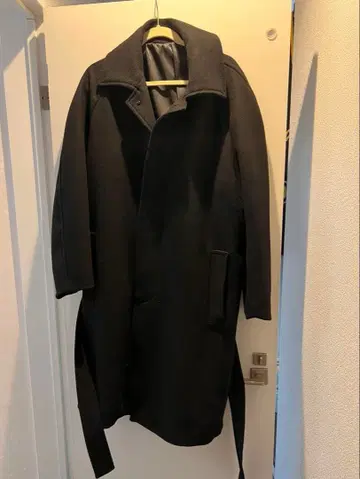 h&m 싱글 롱 코트 블랙 벨트 포함
