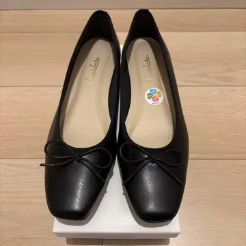 리본 포함 블랙 플랫슈즈 24.5cm