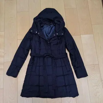 COMME CA ISM 후드 부착 다운 코트 L 사이즈 네이비