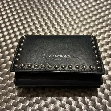 J&M DAVIDSON 블랙 가죽 3단 폴더형 지갑