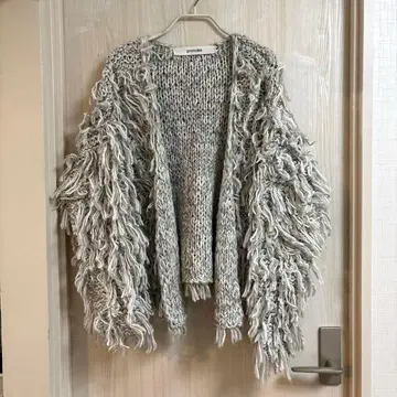 provoke 프린지 니트 가디건 그레이