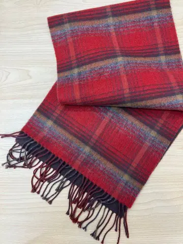 mix-up Cashmere 캐시미어 머플러 레드 계열 체크