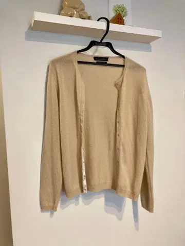 Ballsey 폴 캐시미어 베이지 긴팔 가디건 둥근 카라