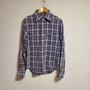 TMT 체크 무늬 웨스턴 셔츠 긴팔 겉옷 캐주얼 M