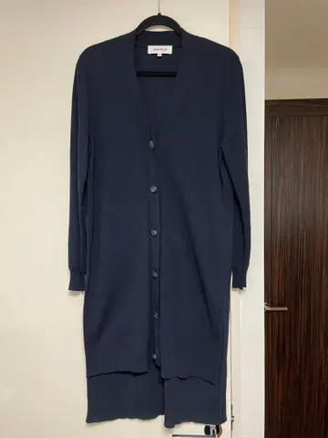 네이비 버튼롱가디건