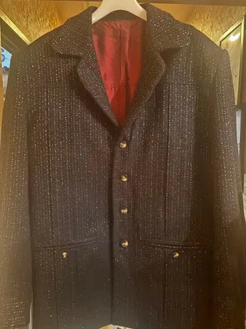 THE KING 라메 믹스 블랙 나쏘 자켓 팬츠 세트 로카빌리