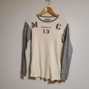 쇼트 Schott 써멀 긴팔 프린트 T셔츠 S 타이트 롱T