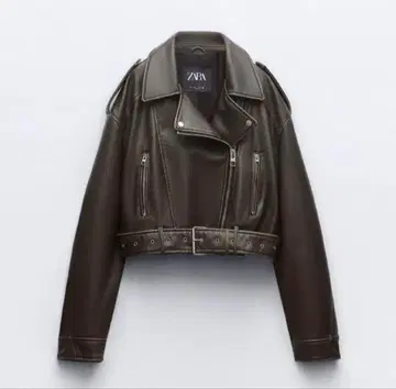 ZARA 미사용 새상품 라이더 자켓 크롭 기장 인조 가죽