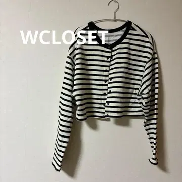 WCLOSET 스트라이프 크롭 가디건