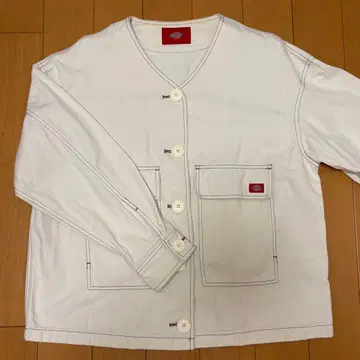 화이트 노카라 자켓 Dickies 자켓