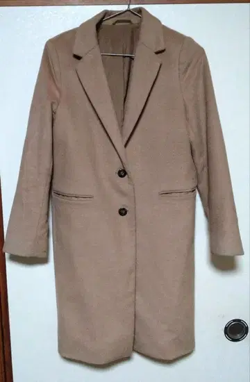 베이지 코트 S 사이즈 2개 버튼